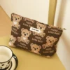 Cute Bear Female Cosmetic Bag Large Capacity Cosmetic Lipstick Storage Bag Portable Travel Toiletry Bag Commuter Clutch 4