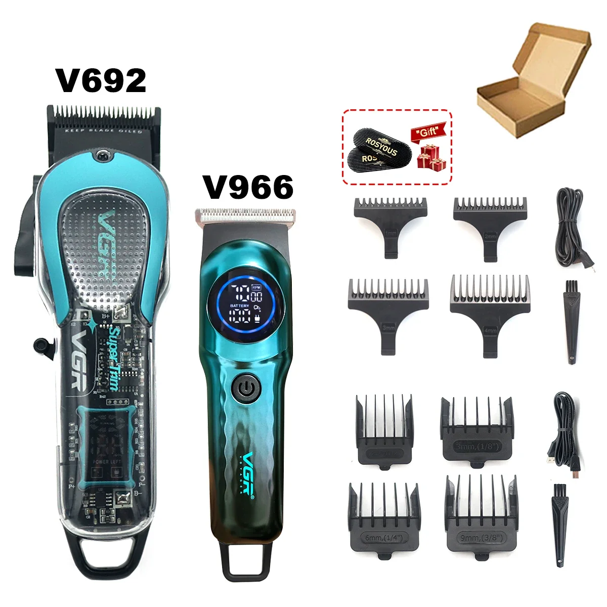 VGR V-966 مقص الشعر المهنية للرجال T-Blade 2 الترو...