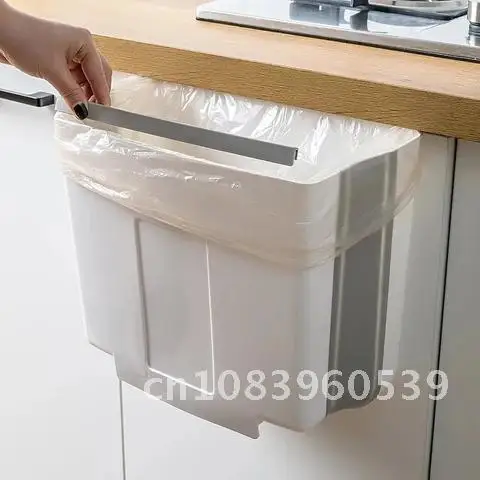 

Trash Can Hanging Kitchen Living Room Foldable Free Storage Basket Cook Helper Organizer Space Saving Hanger Cabinet Door Punch