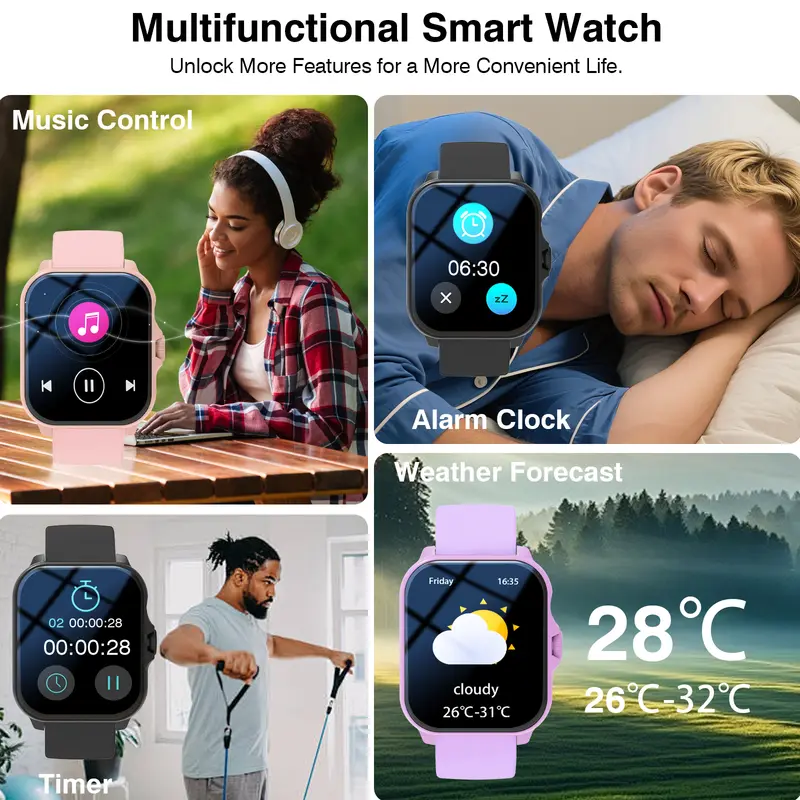 2026 New Smartwatch,Wireless Calling,Multiple Sports Modes,Sedentary Reminder, Calculator,Full Touch HD Screen,Custom Dial Wallpaper,For Android & Ios, Ideal As A Gift - Image 4