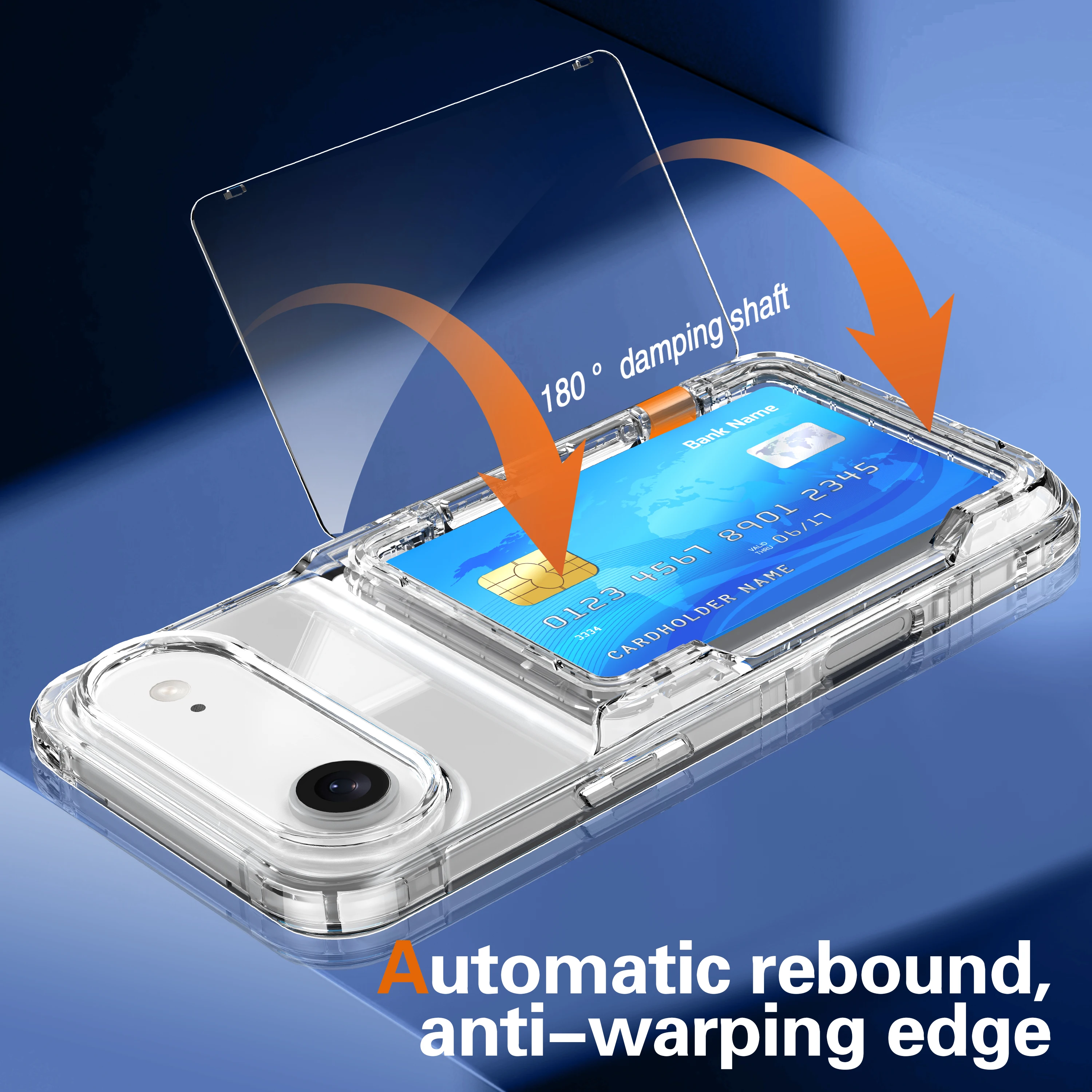 Transparent Phone Case with 4 Card Slots and Enhanced Protection