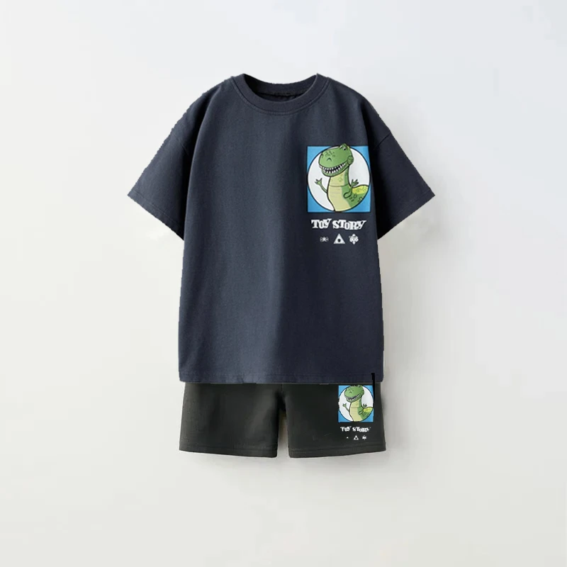 Summer 2025 Kids Baby Boy Outfits Summer Fashion Toy Story Disney Print Tops Tee + Shorts Toddler Boy Clothes Suit Kid Clothes 5