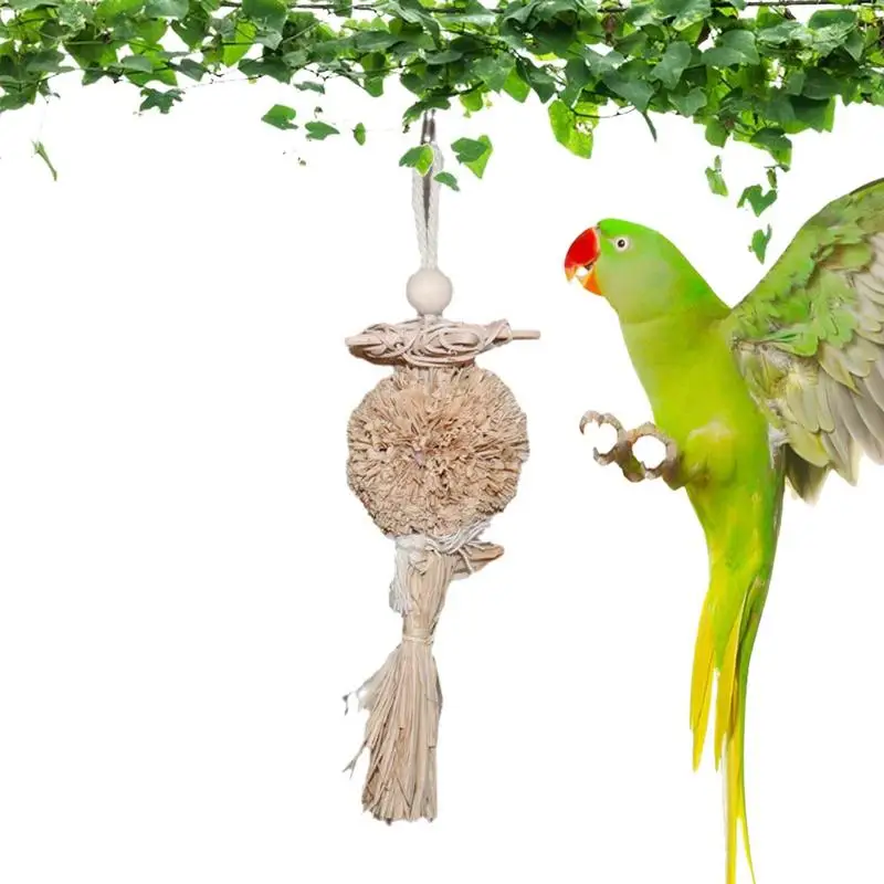 

Parrot Chew Toys Bird Foraging Hanging Toys Rattan Weaving Bird Shredding Foraging Toy Bird Cage Accessories For Parrot Lovebird