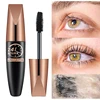 Mascara en Fibers de soie 4D, imperméable, épais, allongeant les cils, noir naturel