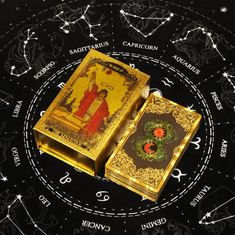 2022 Hot Design Trendy Gold Foil Craft Oracle Card Tarot Table Game Divination Fate for Beginner Full English Version