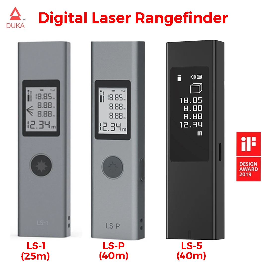 Duka 40m LS-P Digital Laser Rangefinder Portable USB Charger High Precision Measurement Handheld Rangefinder DUka Ruler laser rangefinder