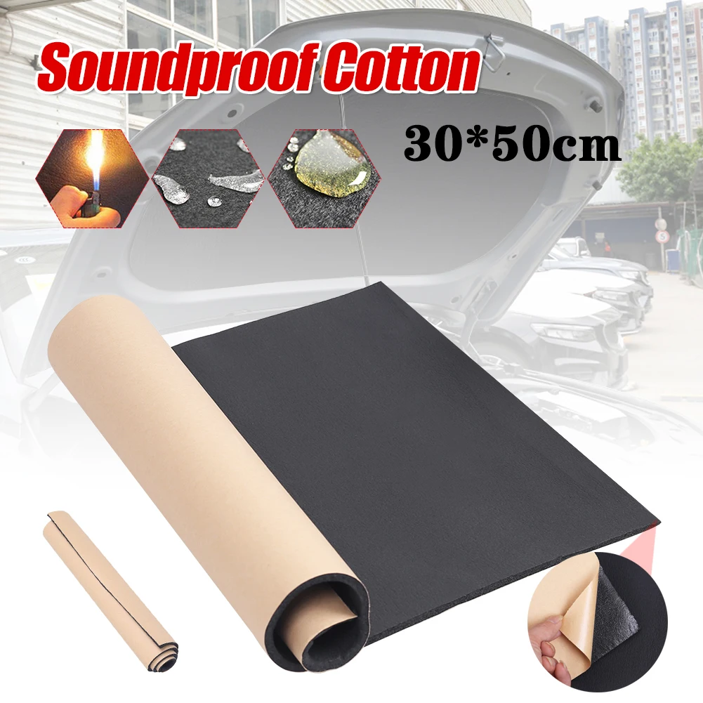 30x50cm Cotton Car insulator foam Shockproof Sound Hood Heat Proofing Waterproof Shield Van Insulation Noise Deadening sound proof mat sound insulation mat soundproofing cotton sound deadener mat heat insulation mat sound insulation cotton soundproofing foam sound absorbing foam