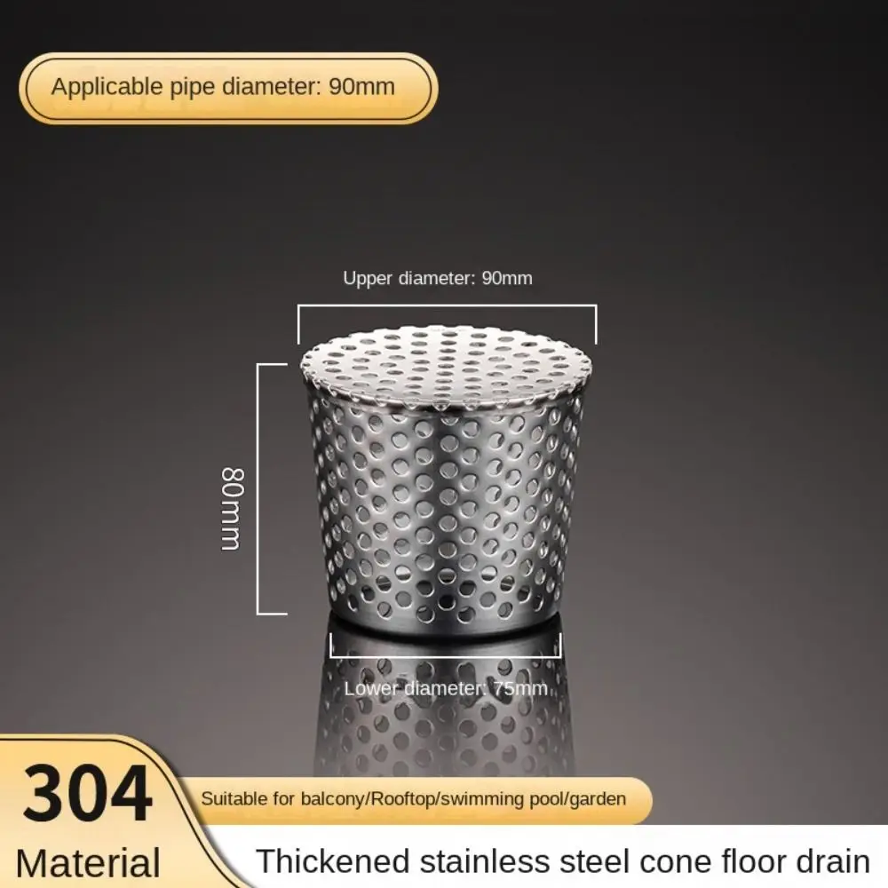 Drain Filter Floor Drain Filter Drain Strainer Floor Sink Strainer Stainless Steel Rooftop Floor Drain Cover Anti Rodent Anti Blocking Outer Side Filter Screen Roof Cover Anti-Clog Rain Pipe Cap