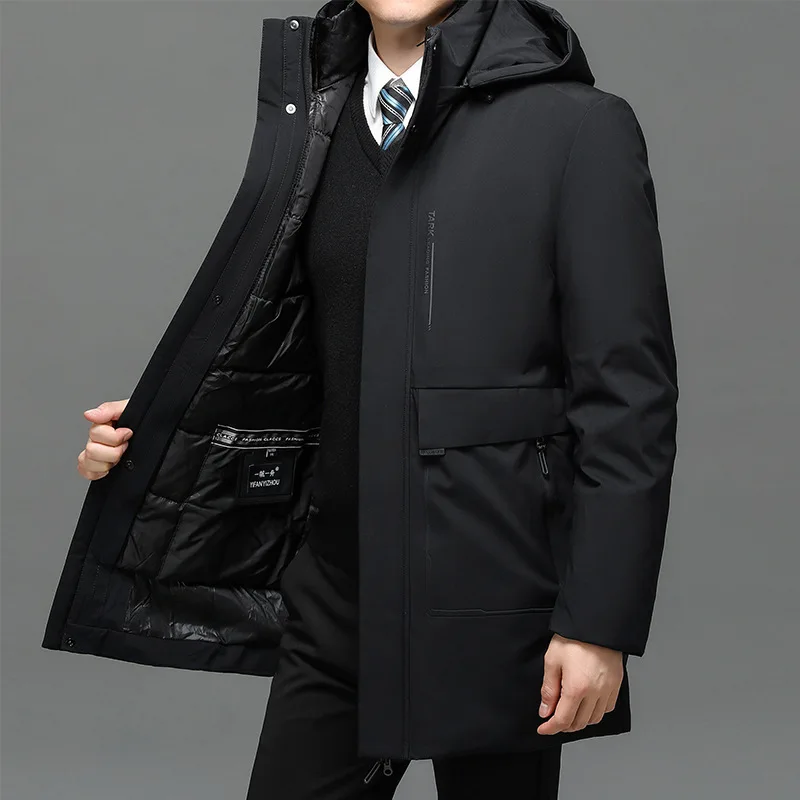 Mens Hooded Jackets Casual Outwear Long Parkas Men New Autumn Winter Warm Waterproof Parkas Jacket Coat 2 PIECES Winter Parkas - 5