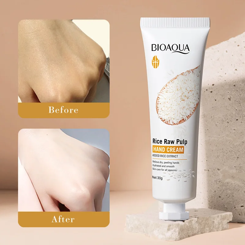 

Rice Raw Pulp Hand Cream Lotions Serum Repair Nourishing Hand Skin Care Anti Chapping Anti Aging Moisturizing Whitening Cream