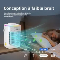 Ventilateur de climatisation portable de bureau avec lumière LED nocturne et humidificateur, mini ventilateur de refroidissement par brumisation pour le bureau et la maison 6