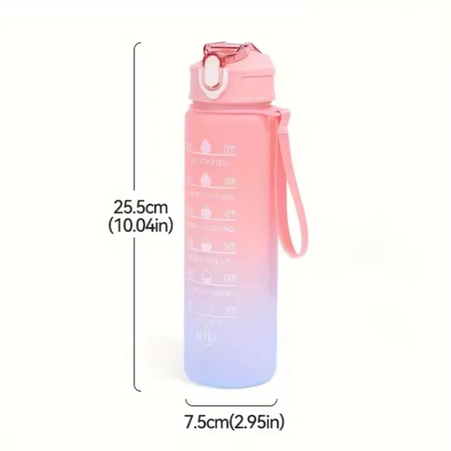 300ml/750ml/2L Water Bottle Motivational Sport Water Bottle Leakproof Bottles Drinking Outdoor Travel Gym Fitness Jugs 5