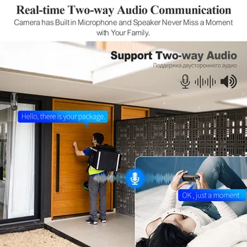 Techage 3MP 4K Wifi IP Camera Outdoor Wireless Security PTZ Camera Human Detected Two-Way Conversation AI Colorful Night Vision 3