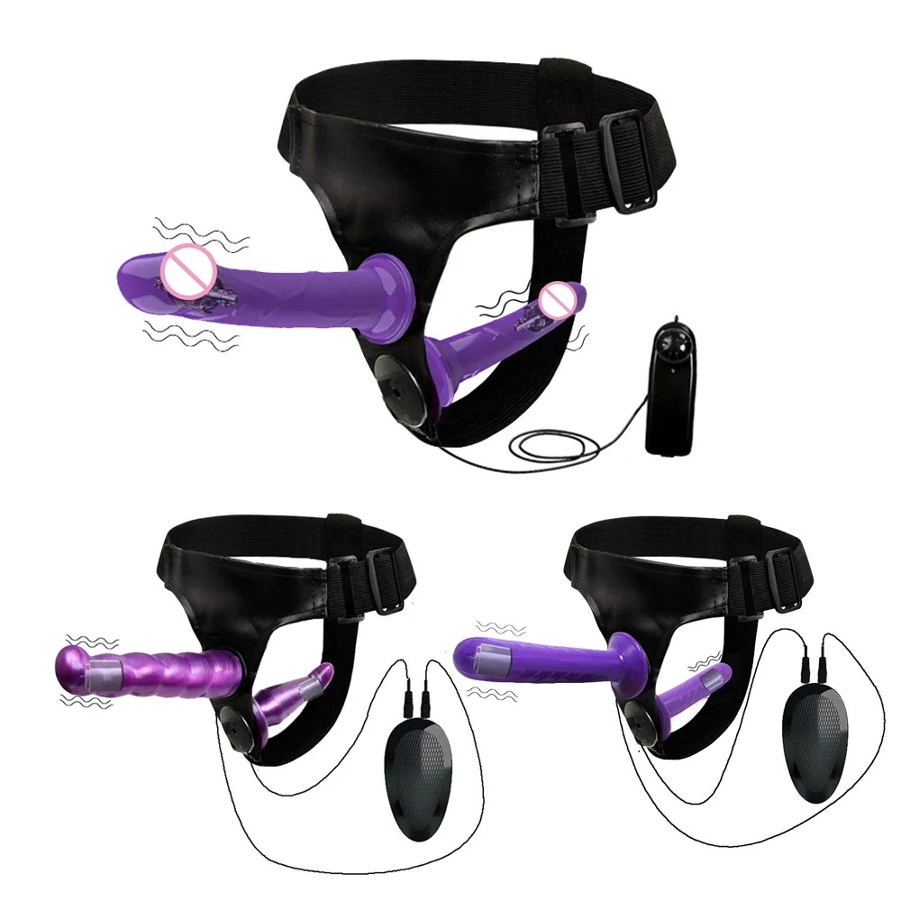 Sex Toys Double Penis Realistic Dildo Vibrator Strapon for Woman Lesbian