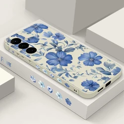 Floral Pattern Soft Phone Case - Elegant Flower Design Protective Cover - Galaxy A37 (A955 Beige White)