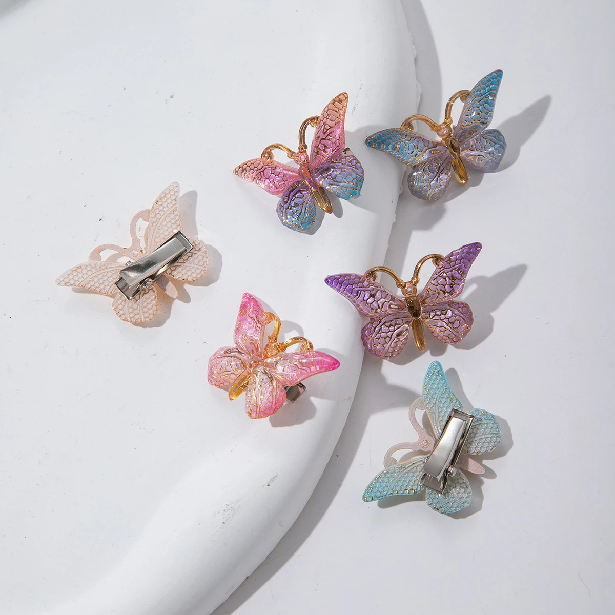 Hair Accessory Pearl Hairpins Hair Clip Hair Headdress 5PCS/20PCS Sweet Macarons Gradient Color Cute Butterfly Kids Hairpins Children Headwear Princess Barrette Girls