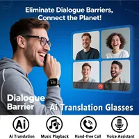 AI smart translation glasses, supporting real-time app translation in 164 languages, photochromic lenses, and flat gray lenses. - Image 3