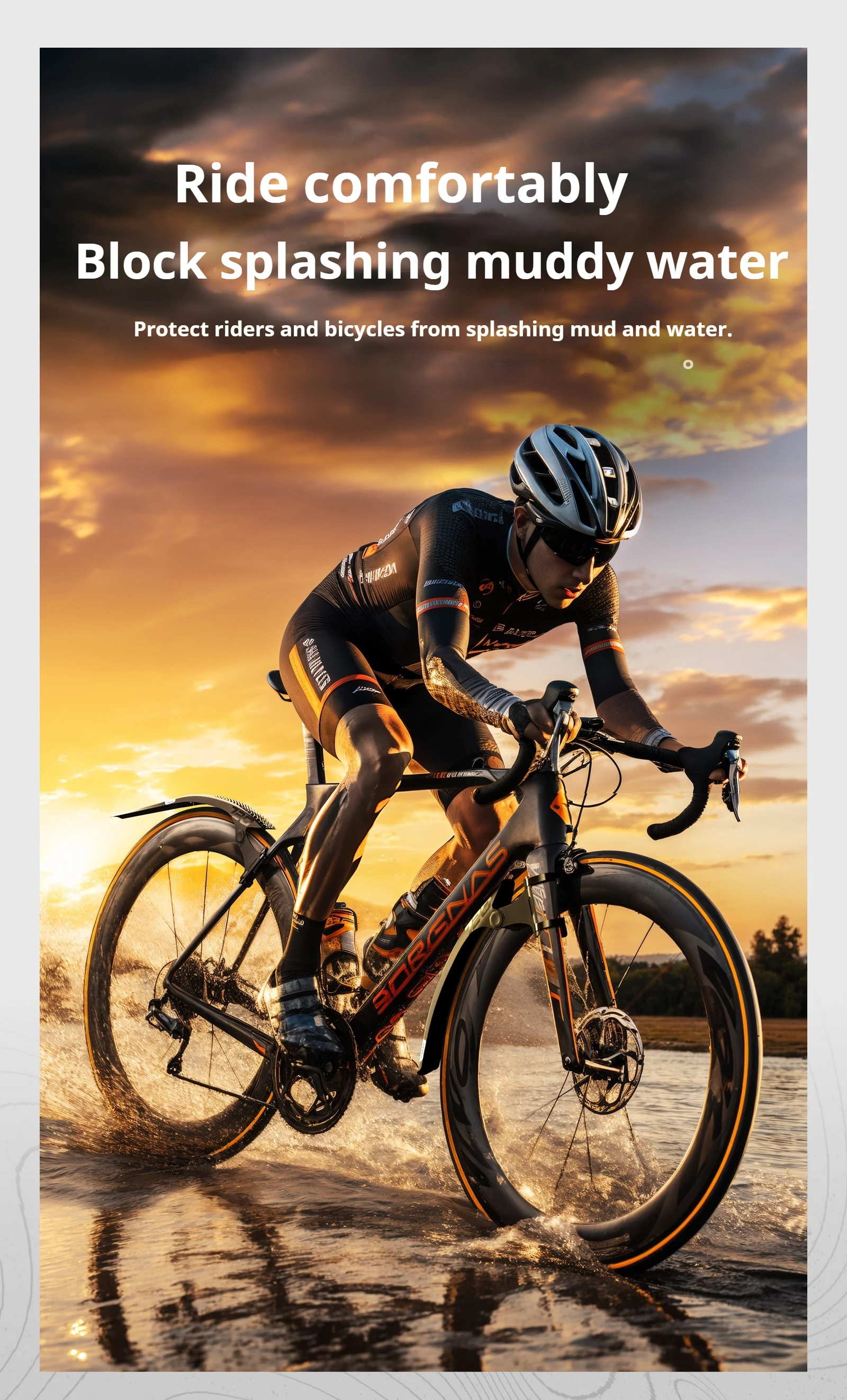 Description Picture 6 of itemENLEE Bicycle Fenders Front/Rear Tire Wheel Fenders Mudguard MTB Mountain Bike Road Cycling Fix Gear Accessories