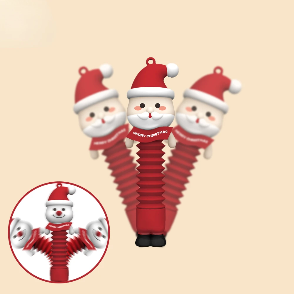 Christmas Decompression Telescopic Pop Tubes Fidget Toys Sensory Toy Swing Cool Light Lifelike Shape for Stress Anxiety Relief 3
