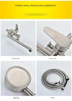 Toilet Bathtub Water Faucet Tap Cold and Hot Extended Shower Faucet Set Wall Mounted Mixed Valve with Shower Head Sprayer 2
