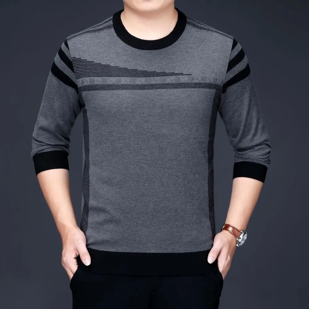 

COODRONY Comfortable Casual Round Neck Long Sleeved T-shirt middle-aged young Men's Clothing High-Quality Warm Sweater W5812