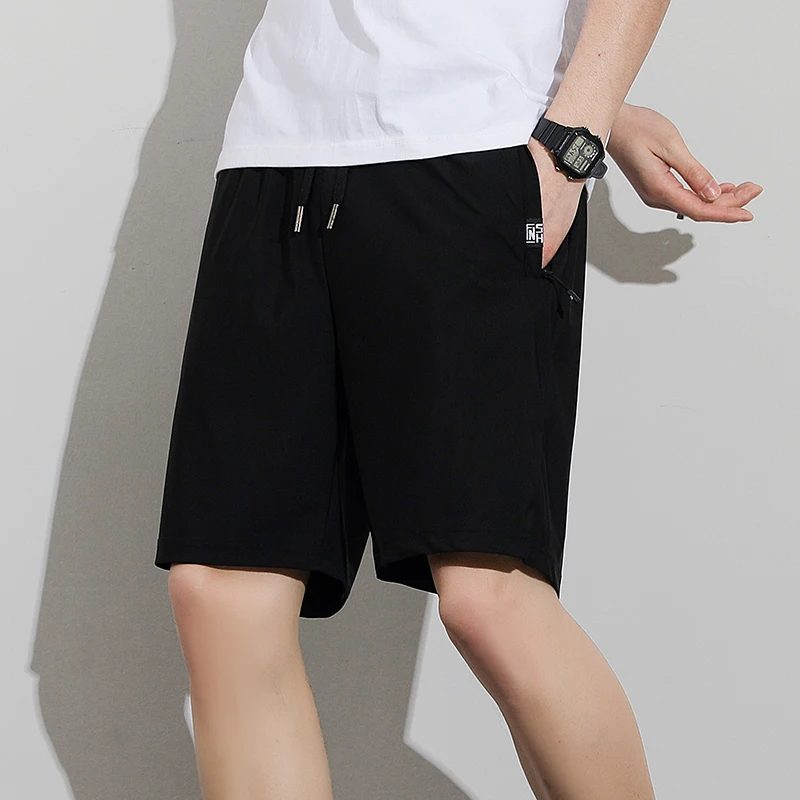 Elegant Fashion Harajuku Slim Fit Ropa Hombre Loose Casual Shorts All Match Sports Shorts Solid Pockets Straight Leg Shorts