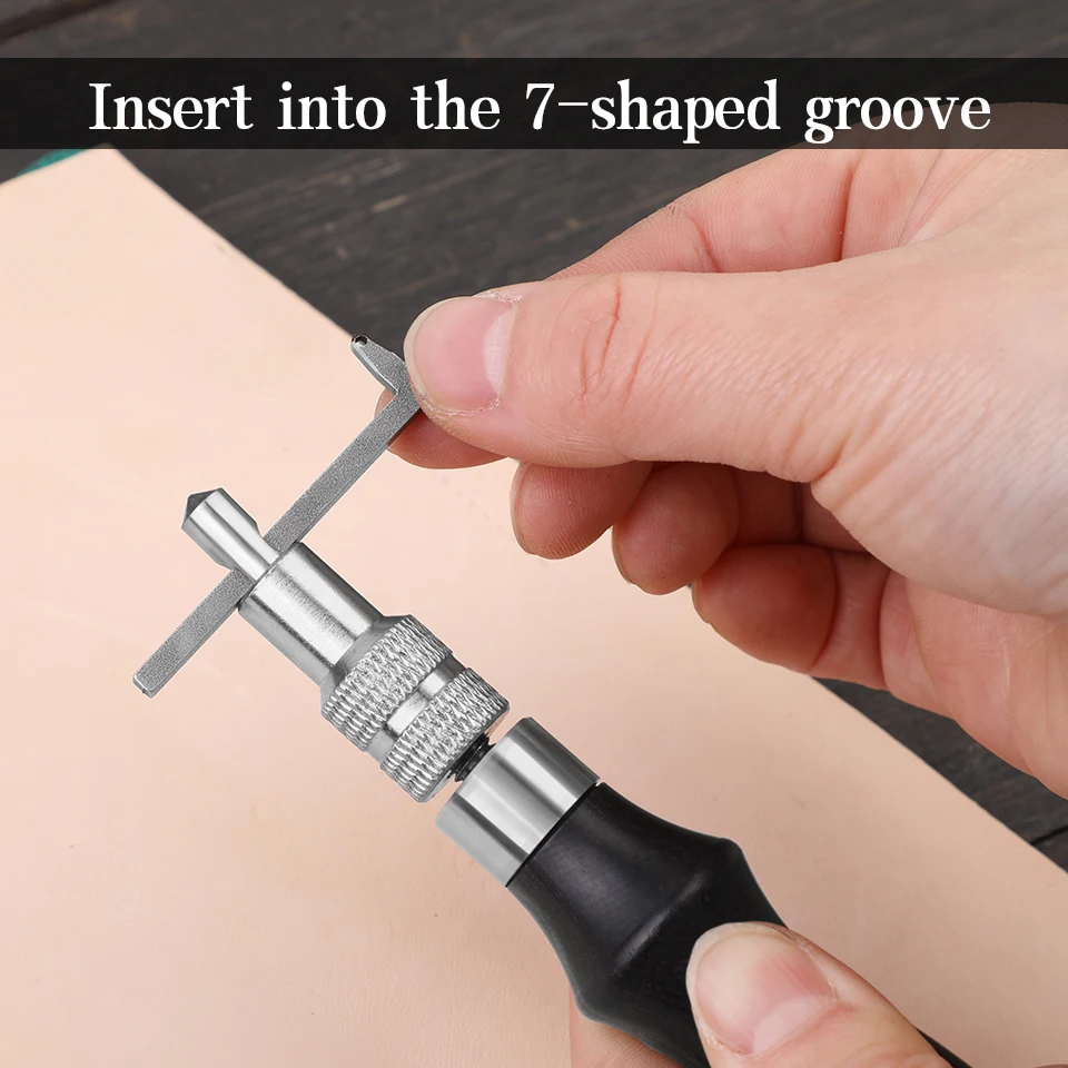 MIUSIE Adjustable Leather Stitching Groover and Creasing Edge Beveler Leathercraft Kit Carving Cutting Edge Tools Leather Groove