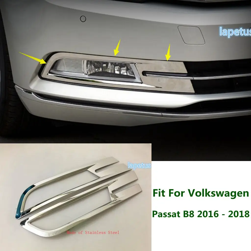 

Front Bumper Fog Lights Lamps Foglight Decoration Frame Cover Trim Fit For Volkswagen Passat B8 2016 - 2018 Chrome Accessories