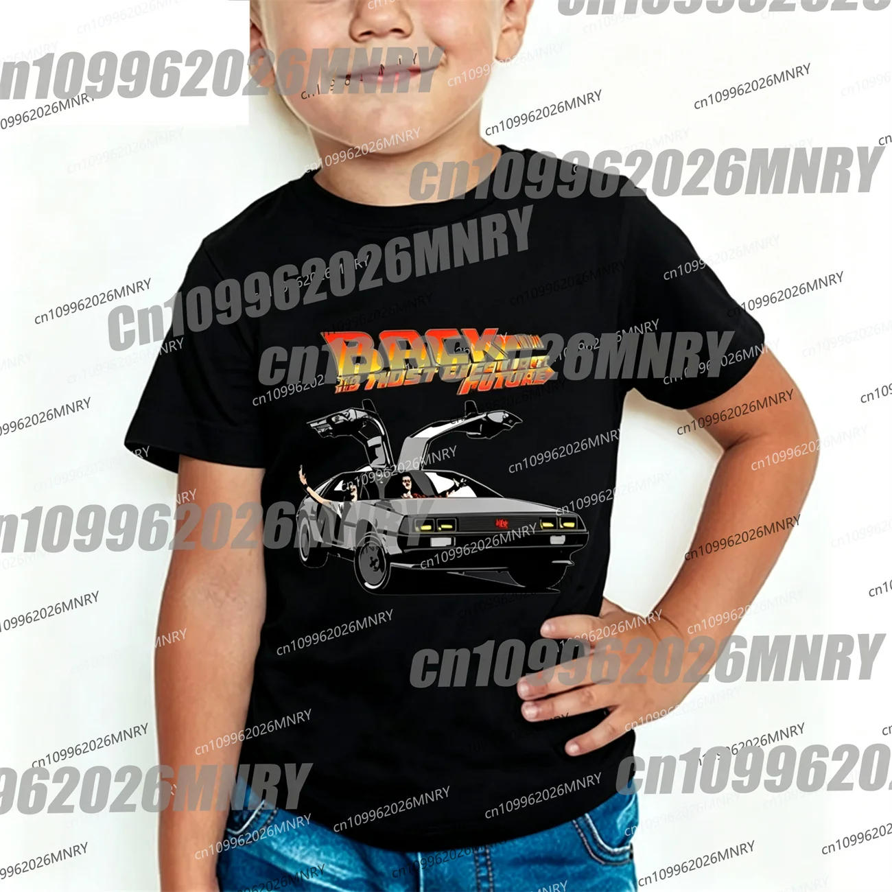 Kinder-T-Shirt „Zurück in die Zukunft DMC Delorean“ für Jungen und Mädchen, kurzärmelig, Sommer-Tops, modische Freizeitkleidung für Kinder, Oberteil für Männer und Frauen