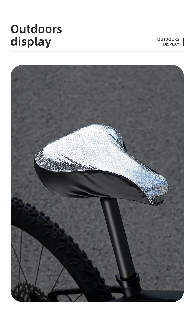 WEST BIKING Isolierter Fahrradsattelüberzug Sonnenschutz Aluminiumfolie Fahrradsitzbezug Kissen MTB Rennrad Zubehör – Detail 10