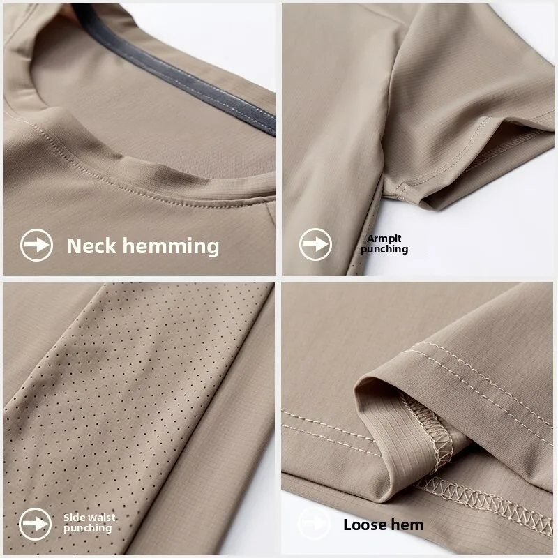 남성 스포츠 티셔츠 속건 통기성 시원한 캐주얼 하이킹 여행 캠핑 트레이닝 피트니스 남성 사이클링 반팔