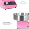Pink 1030W Electric Commercial Cotton Candy Machine/Candy Floss Maker with Bubble Shield Easy Maintenance Simple Cleaning 3