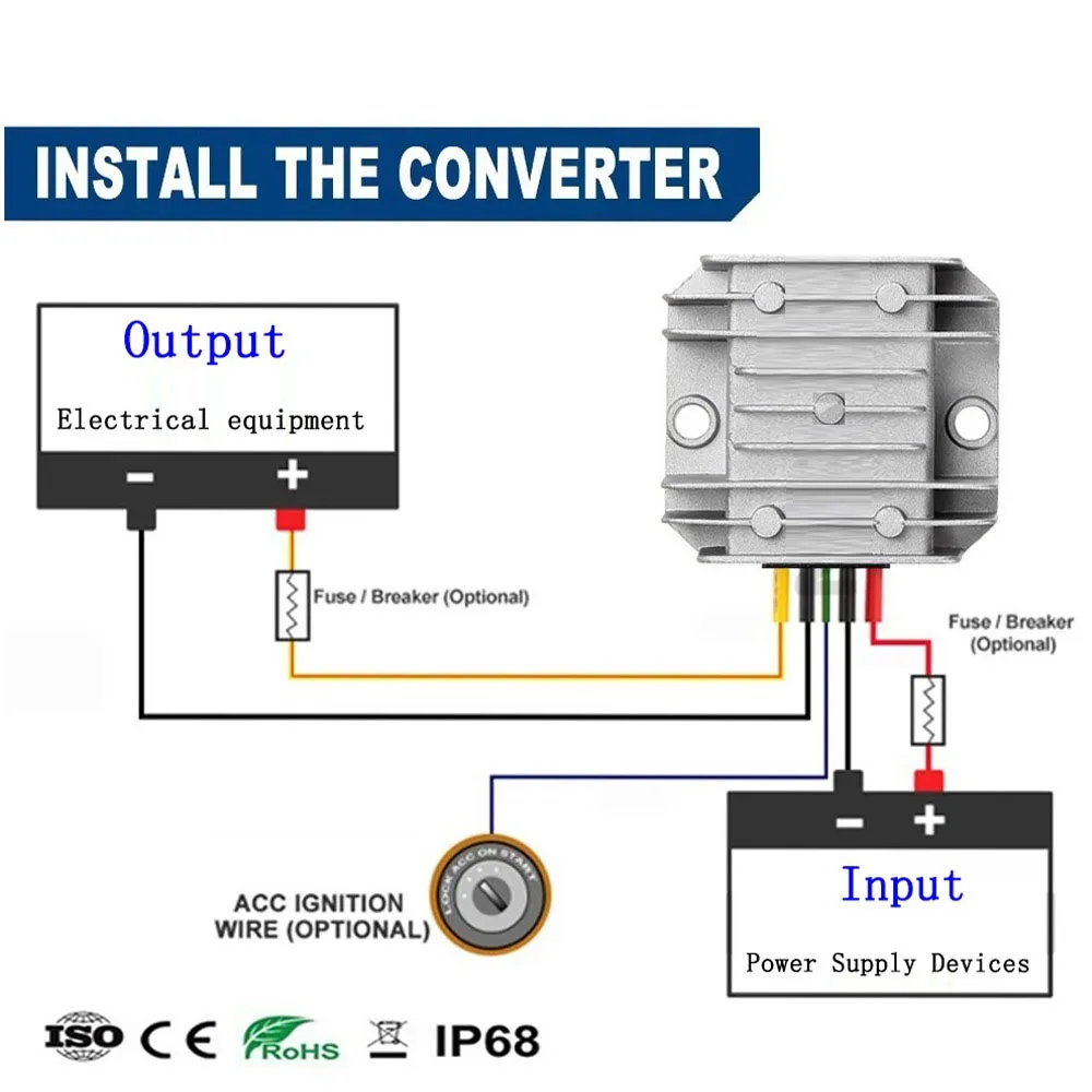 Car Converter Inverter Car Power Converter 24V to 12V 5A 10A 20A Reliable DC DC Converter Step Down Voltage Regulator 24 volt to 12 volt Buck Module for Cars Solar