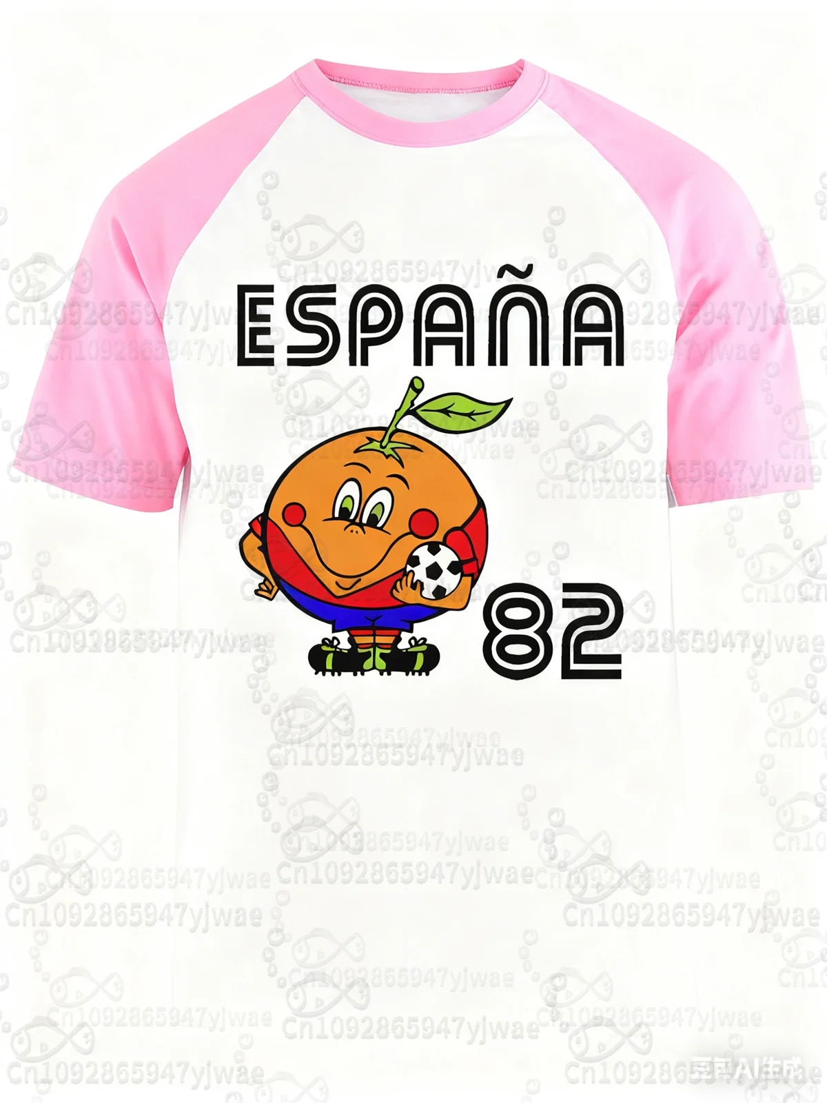 Spain 82 Naranjito World Football Sports T-Shirt For Men Women Unisex O-Neck T-Shirts Retro Commemorative Jersey Female T-Shirt 6