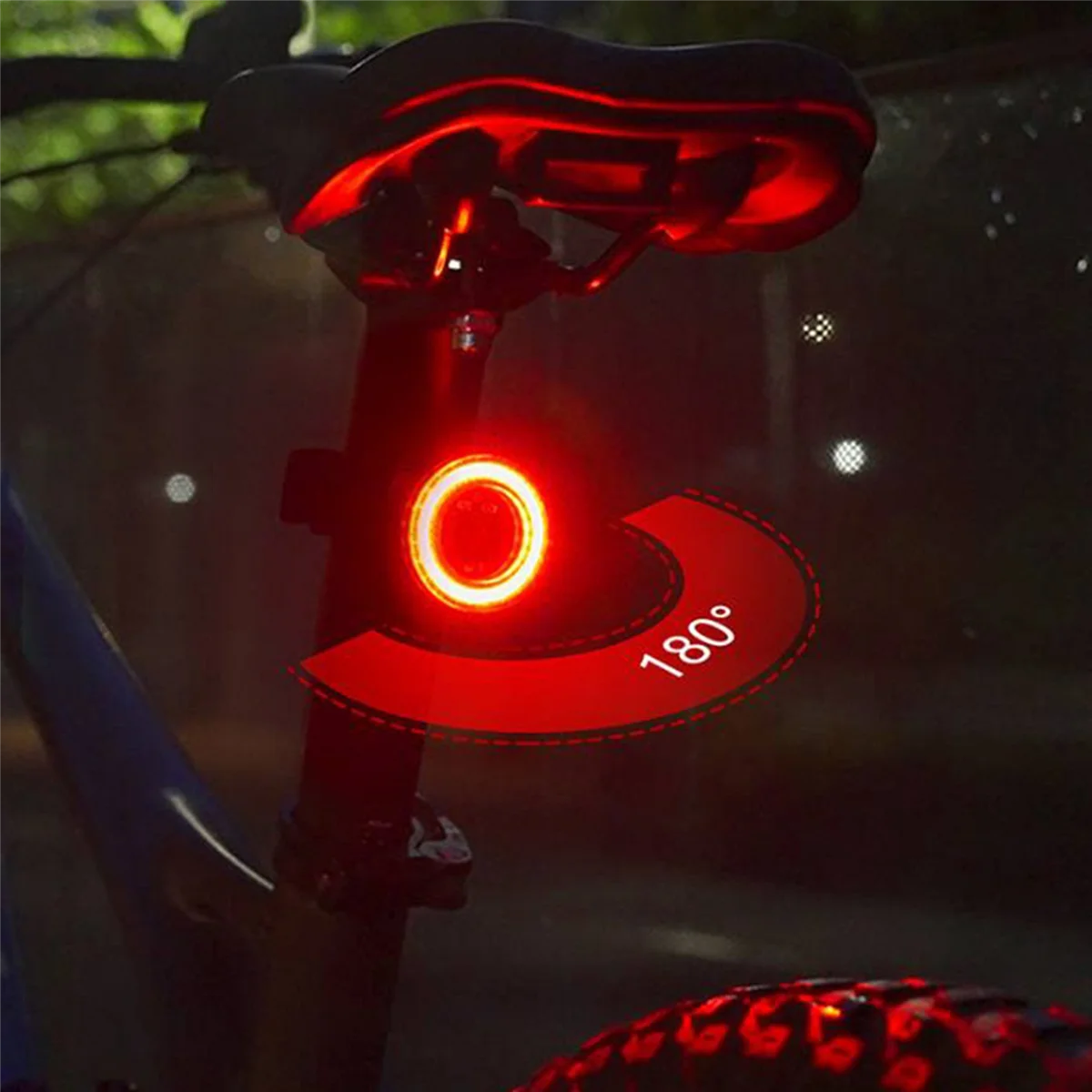BAAU 2X Bicycle Smart Brake Tail Light LED Charging Cycling Taillight Bike Rear Light Warn Bicycle Taillight