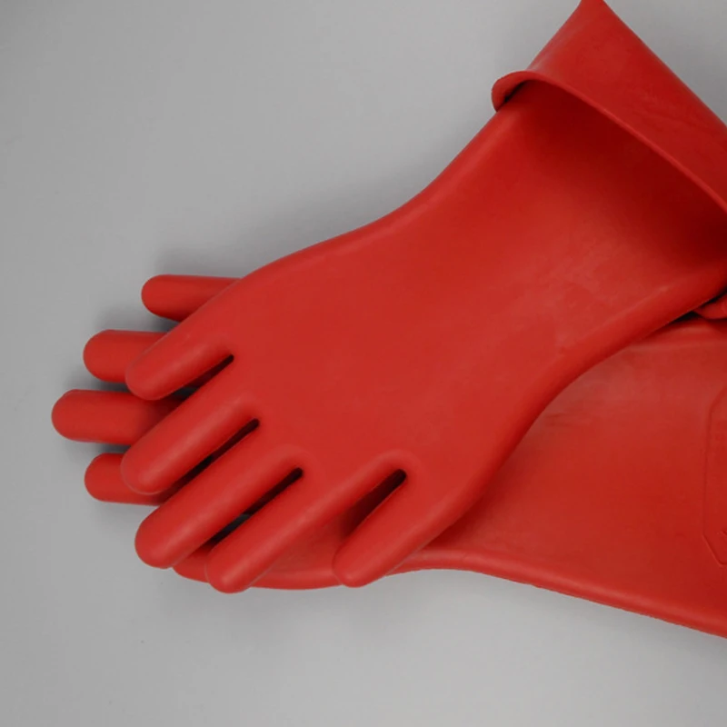 1 Pair Anti-electricity Protect 12kv High Voltage Electrical Insulating Gloves Rubber Electrician Safety Glove