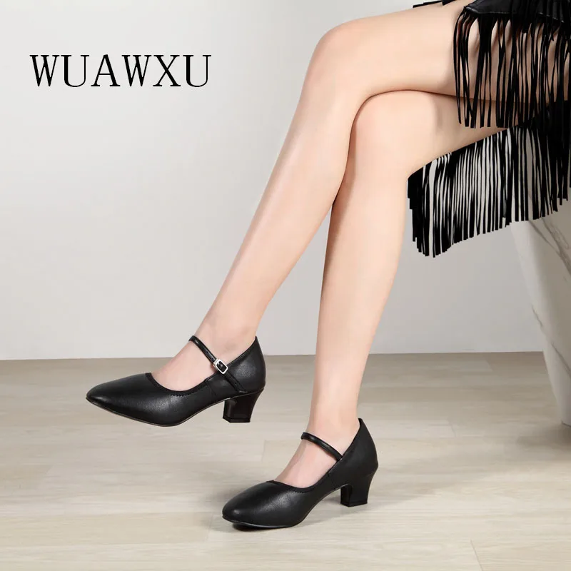 NATASHA white Latin dance shoes female adult dance shoes black dance shoes modern dance shoes party dance shoes black 4.5 cm