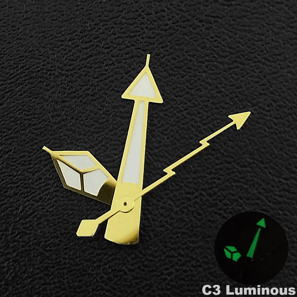 Green C3 Luminous 12.5mm Watch Hands - Premium Watch Accessories and Parts