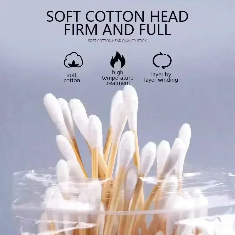 100/300/500 Pcs Disposable Bamboo Cotton Swab Cleaning Cotton Swab Cleaning Ear Tampons Cosmetic Tools