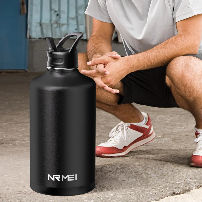 

2 Liter Water Bottle Stainless Steel Portable Straw Thermos Bottle Outdoor Sports gym Vacuum Water Flask Thermal Insulated Cup