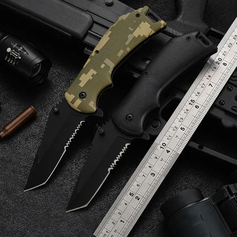 

Hot Selling Outdoor Knives High Hardness Stainless Steel Folding Knives Outdoor Survival Camouflage Small Folding Knives