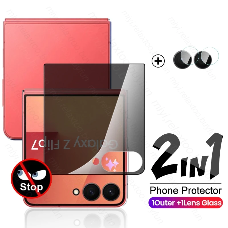 2-in-1 Privacy Protective Anti-Spy Glass Screen Protector and Lens Film