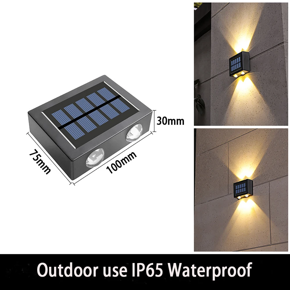 LED Solar Wall Lamp IP65 Waterproof Outdoor 1.2V/300mAh Security LED Lighting For Garden Yard Fence Decor Lamps High Brightness