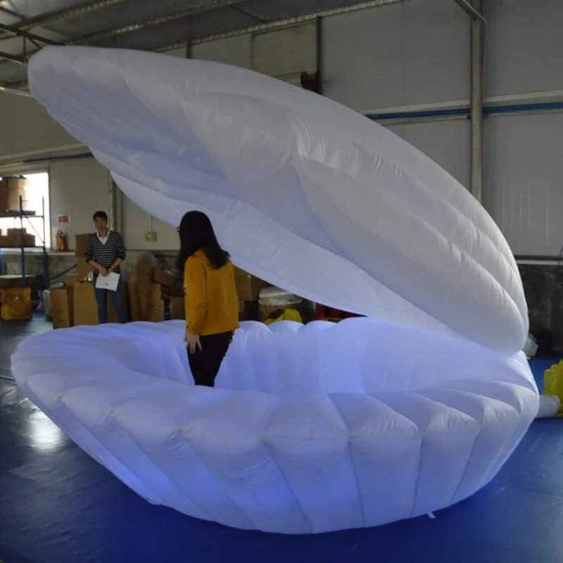SAYOK Inflatable Advertising Shell Model Giant Advertising LED Seashell Dome Model with Air Blower for Wedding Party Decor