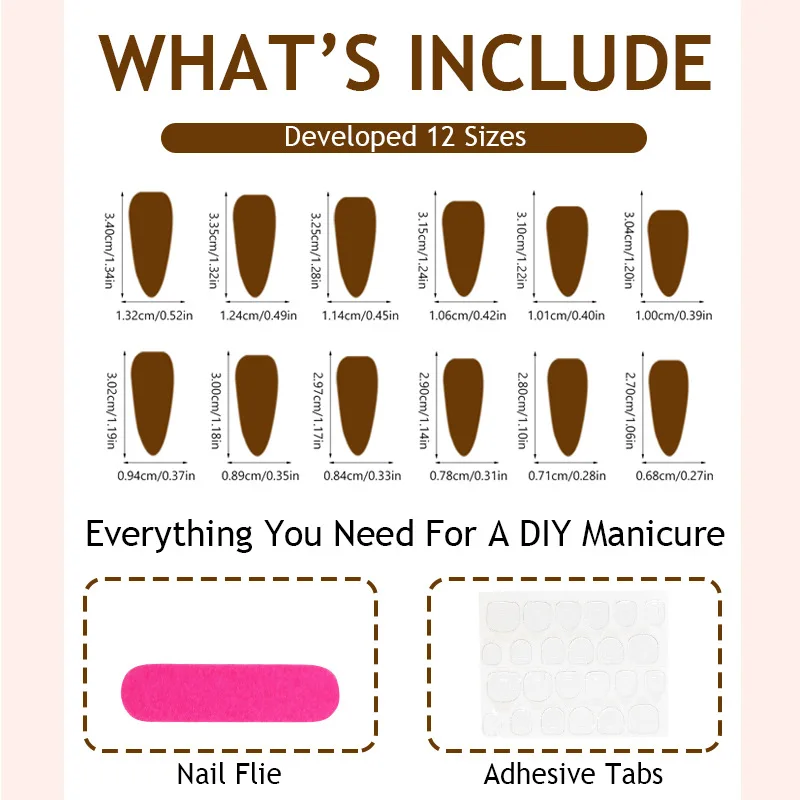 24개/1박스 가짜 손톱 누드 프렌치 가을 3D 유럽-미국 그라데이션 프레스온 네일 팁 여성 또는 친구를 위한 이상적인 선물