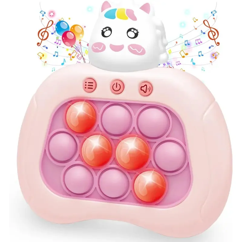 Light-Up Quick Push Pop Bubble Game Controller - Handheld Fidget Toy