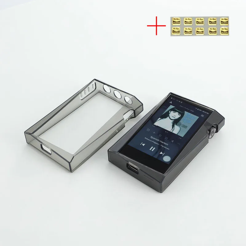 Soft Cover Crystal TPU Clear Case for iriver Astell&Kern SR35 With Front And Back Screen Protector Tempered Glass