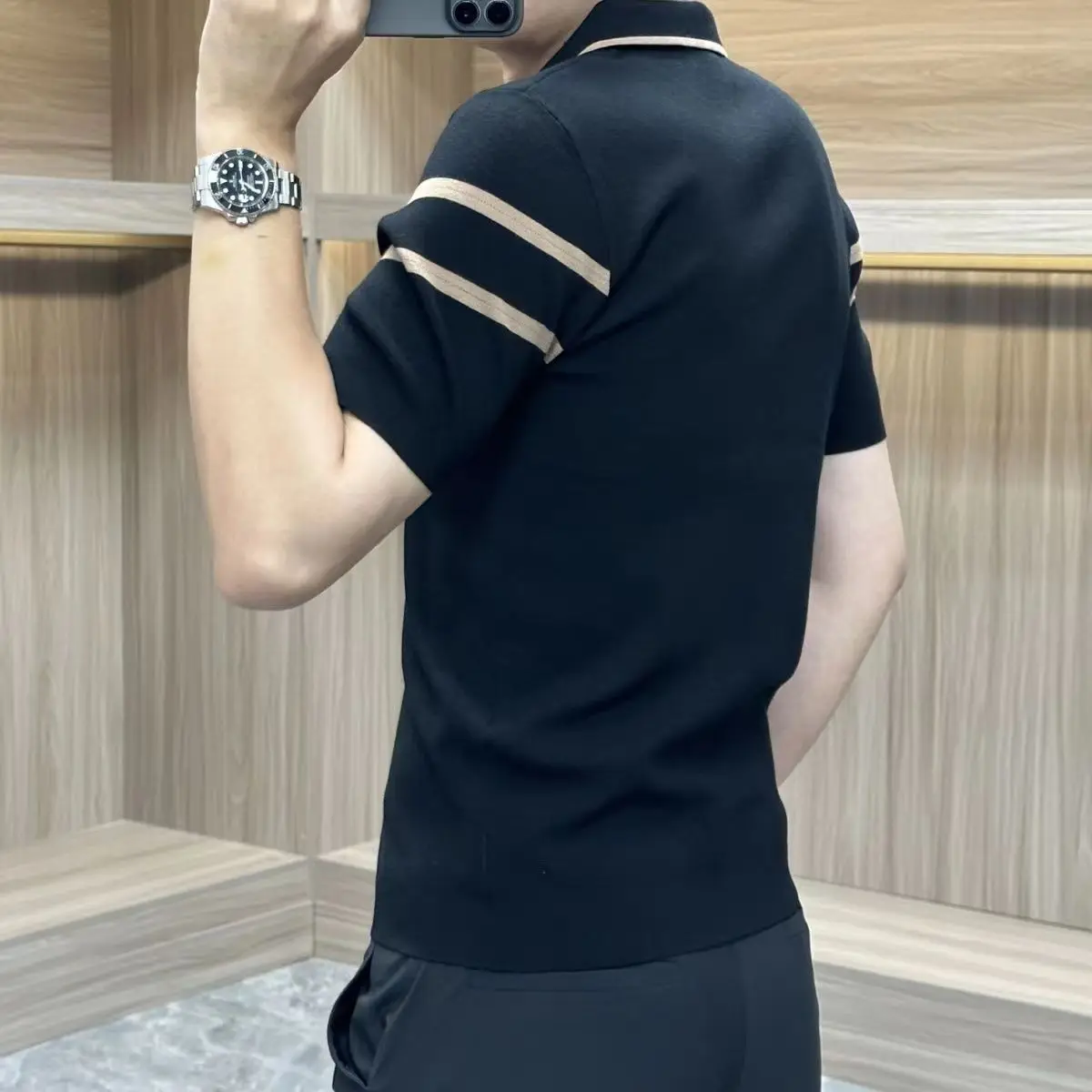 Summer New Striped Collar Men's Short Sleeve T-Shirt Trendy Fashion Slim Fit Knitted Collar Polo Shirt 11 Sc555413a21cd46e780e52bebe95486d9t