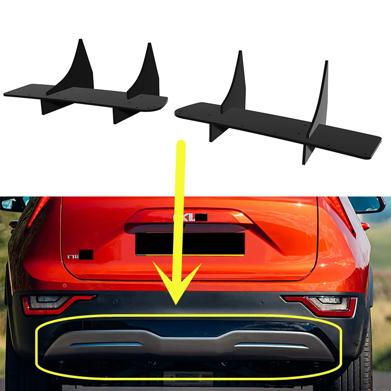 기아 니로 EV 2022 2023 2024년식 리어 디퓨저 범퍼 립 스포일러 스플리터 바디 키트 액세서리 PE 플라스틱 블랙