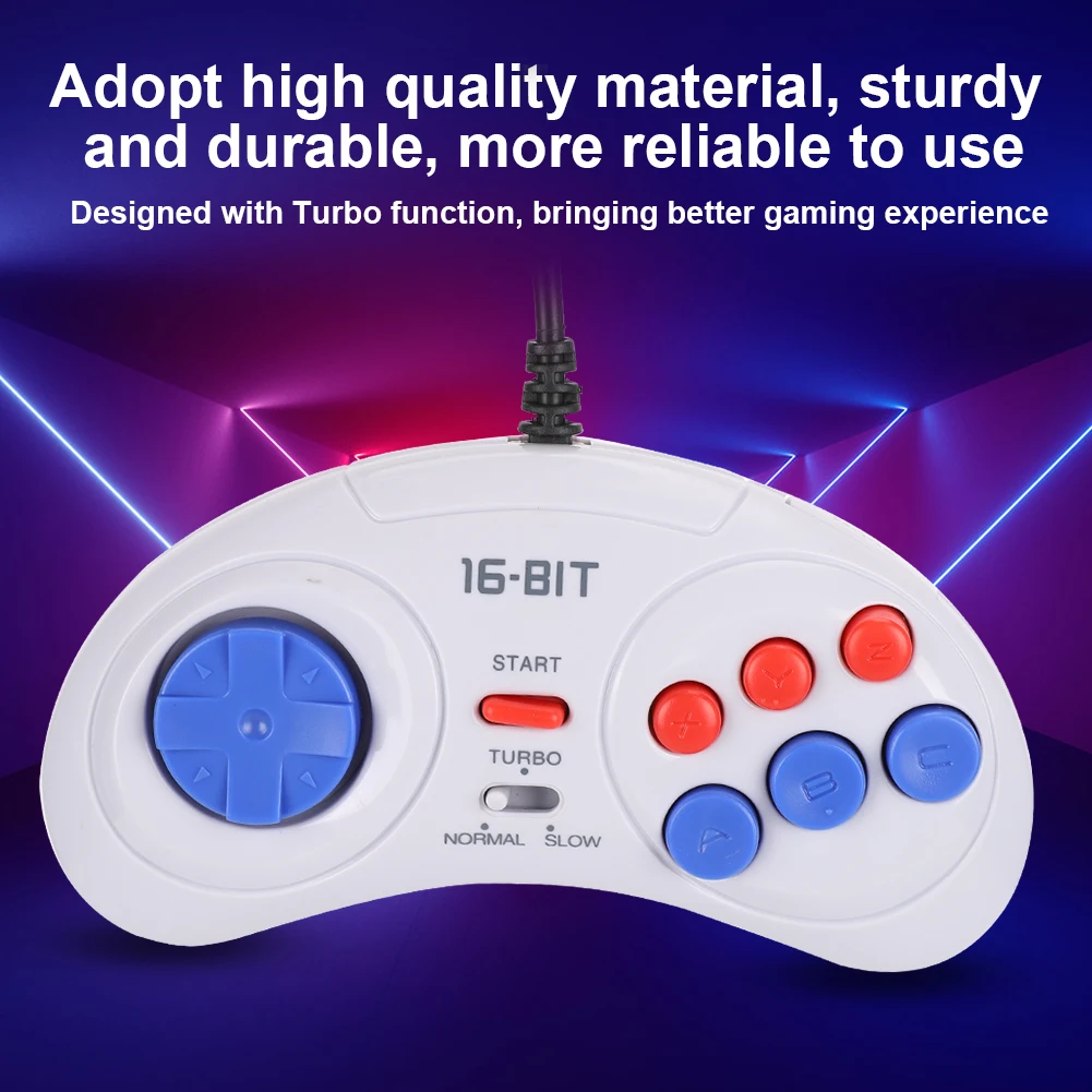 6Bit 9-Pin Mini Handheld Game Controller for , Ergonomic White Gaming Console Joystick - 5